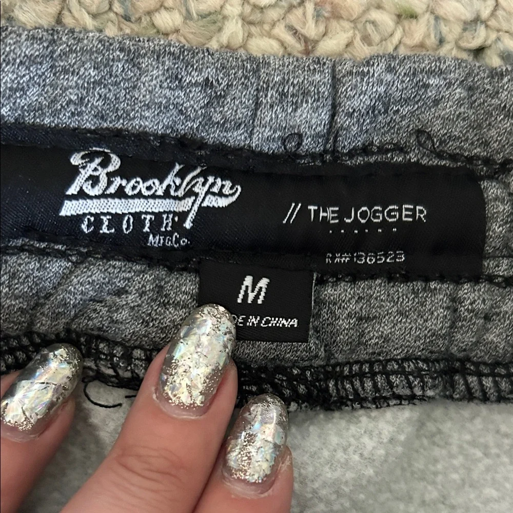 Brooklyn Cloth Mens Joggers - Cream and Gray - Picture 2 of 9